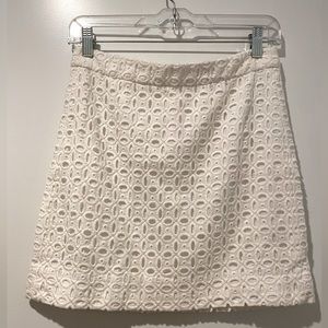 J Crew white mini skirt